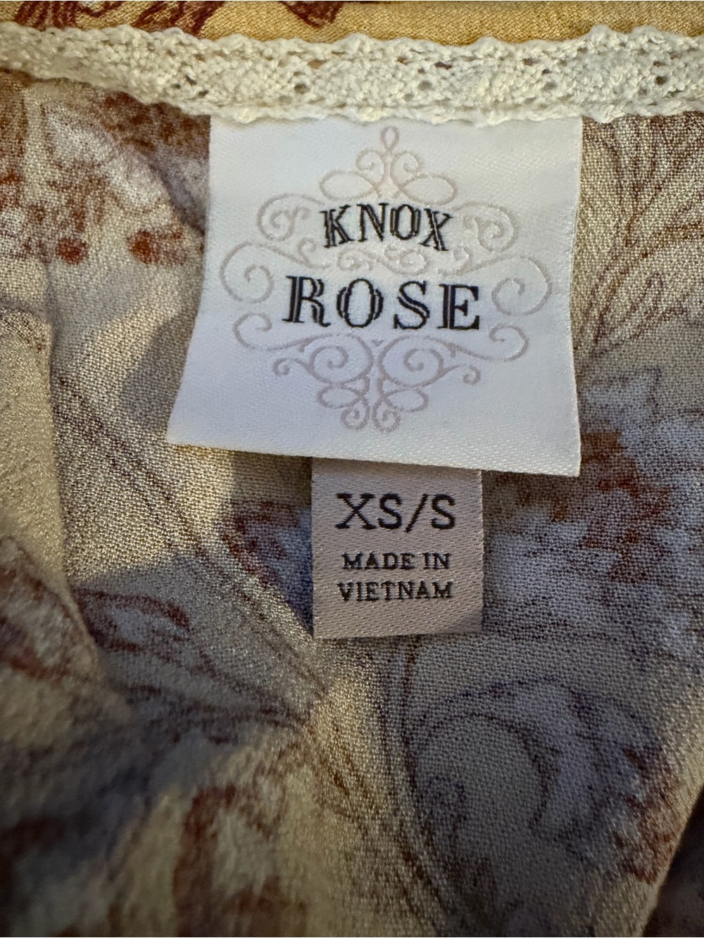 Knox Rose 70s Boho Floral Kimono Cardigan Mustard Duster Small - Picture 11 of 12